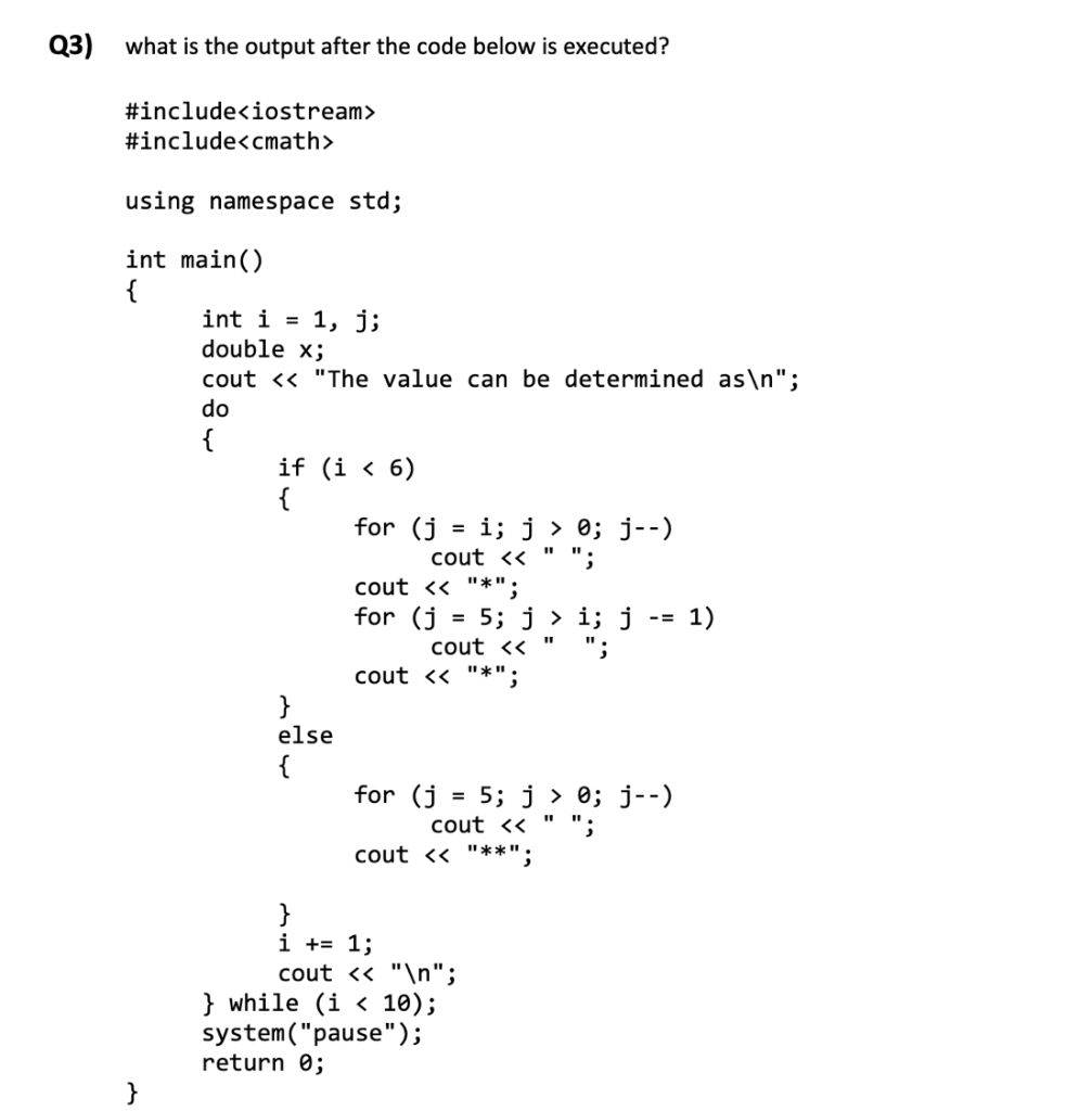 Solved Q1) What Is The Output After The Code Below Is | Chegg.com