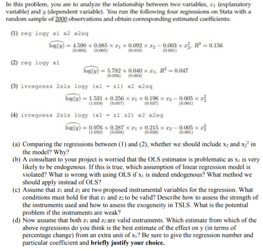 Solved In this problem, you are to analyze the relationship | Chegg.com
