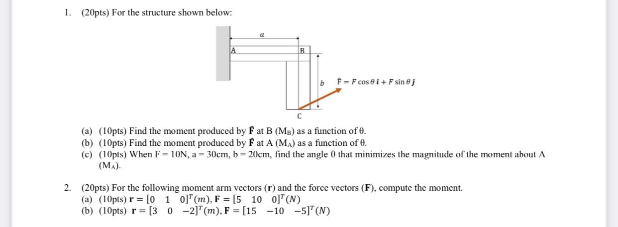 Solved 1 pts For The Structure Shown Below A A B B Chegg Com