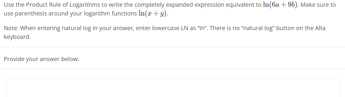 Solved Use the Product Rule of Logarithms to write the | Chegg.com