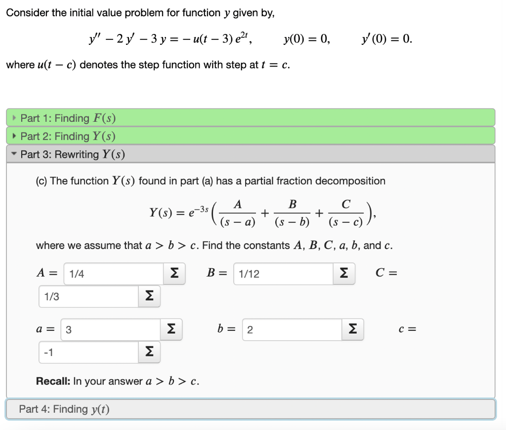 Solved Consider the initial value problem for function y | Chegg.com