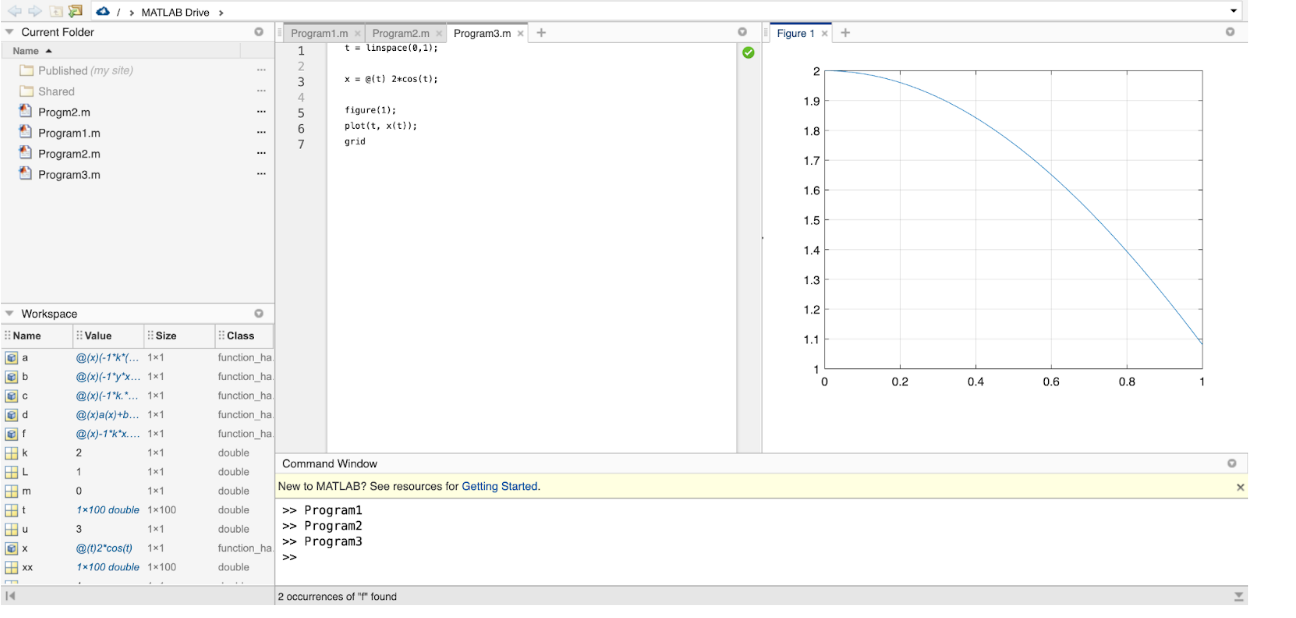 Solved + Figure 1 x + 2 a ! > MATLAB Drive > Current Folder | Chegg.com