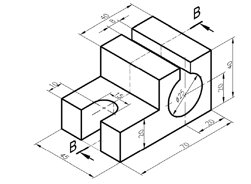 Solved free-handed draw the full cross-section (B-B) of the | Chegg.com