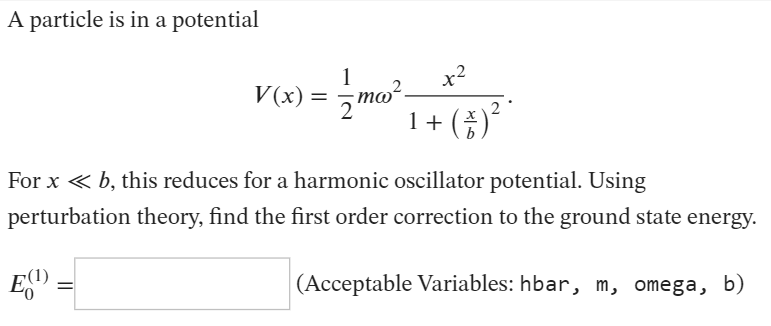 Solved A Particle Is In A Potential V(x) = 5mo>_ 1+ (*)2 For | Chegg.com