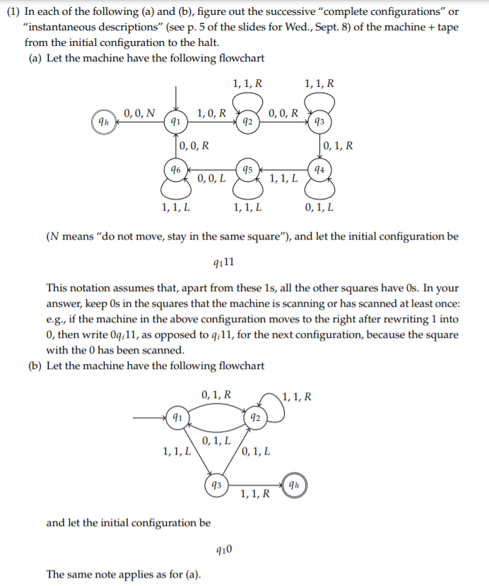 (1) In Each Of The Following (a) And (b), Figure Out | Chegg.com