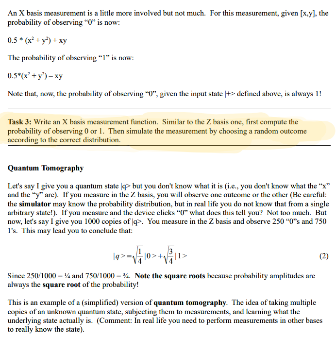 Solved An X basis measurement is a little more involved but | Chegg.com