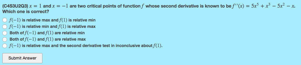 Solved (C4S3U2Q2) Find all the values of cc for which | Chegg.com
