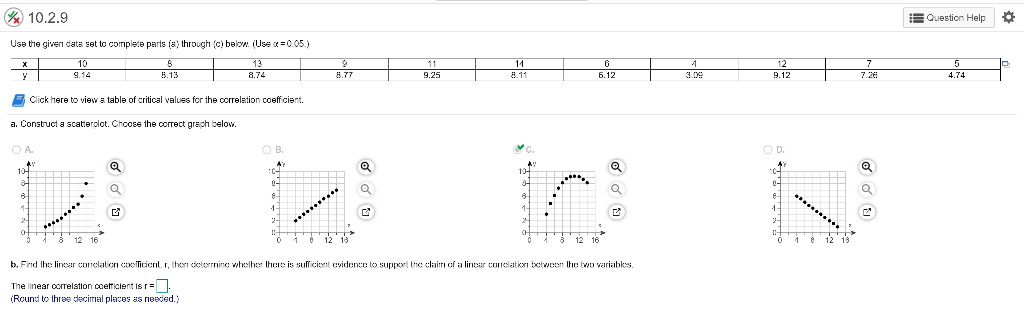 Solved 10.2.9 Question Help O Use the given data set to | Chegg.com