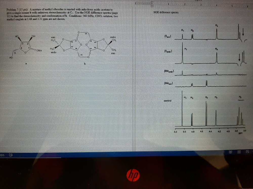 23 NOE difference spectra Problem 7 (19 pts): A | Chegg.com