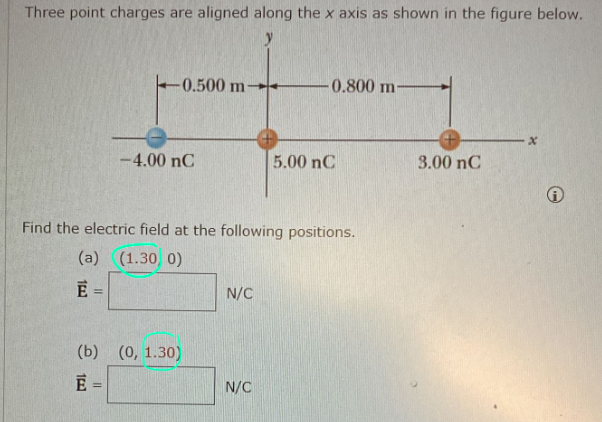 Solved Three Point Charges Are Aligned Along The X Axis As | Chegg.com