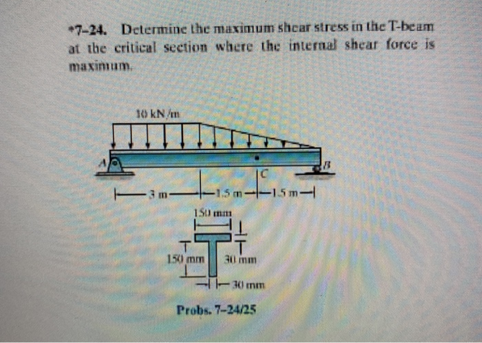 Solved *7-24. Determine the maximum shear stress in the | Chegg.com