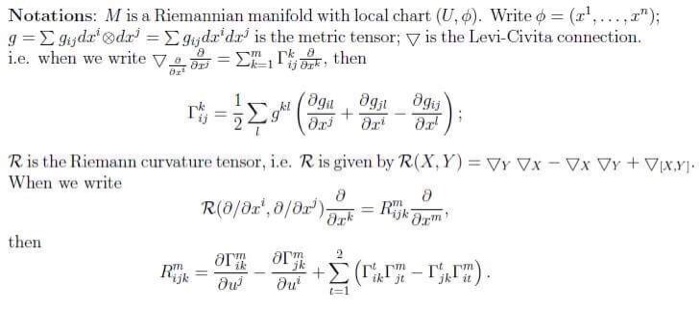 Solved Notations: M is a Riemannian manifold with local | Chegg.com