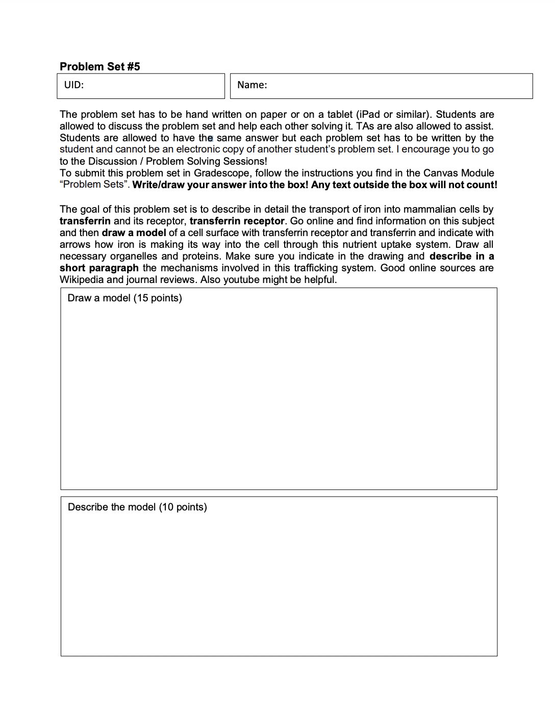 Solved The problem set has to be hand written on paper or on | Chegg.com
