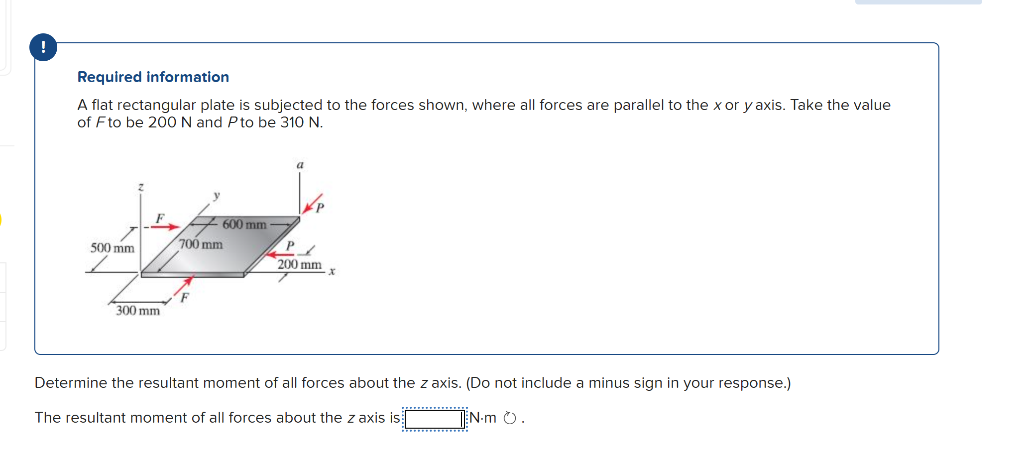 Solved Required information A flat rectangular plate is | Chegg.com