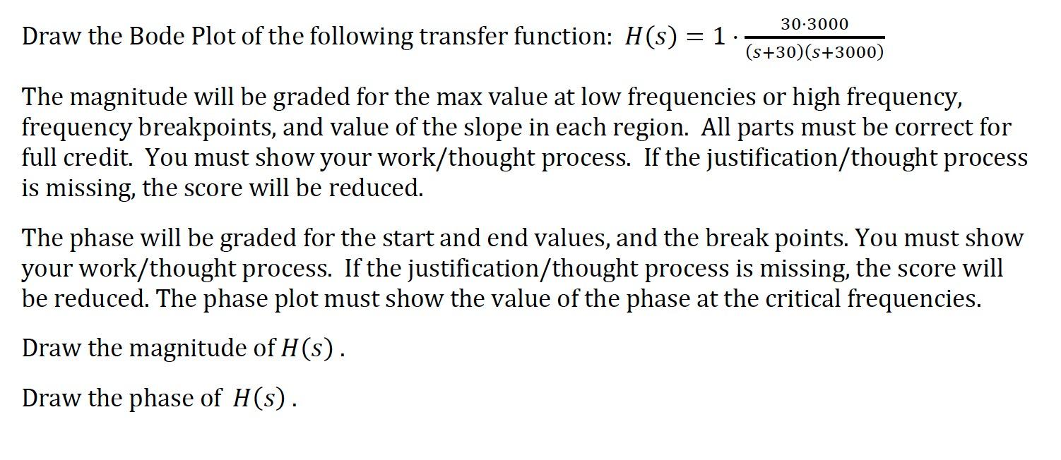 Solved - 30.3000 Draw the Bode Plot of the following | Chegg.com
