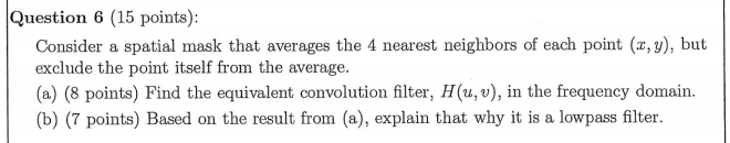 Solved Digital Image Processing Question | Chegg.com