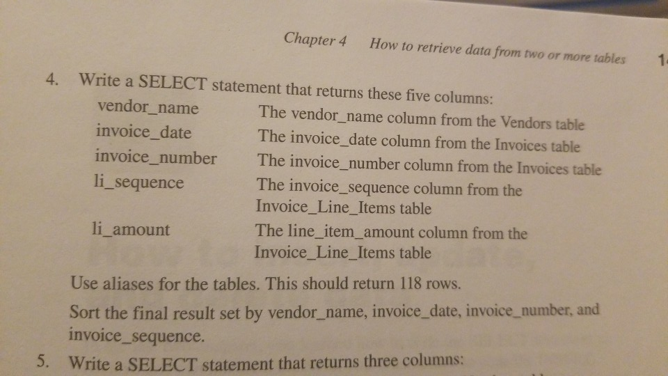 Chapter 4 How to retrieve data from two or more | Chegg.com