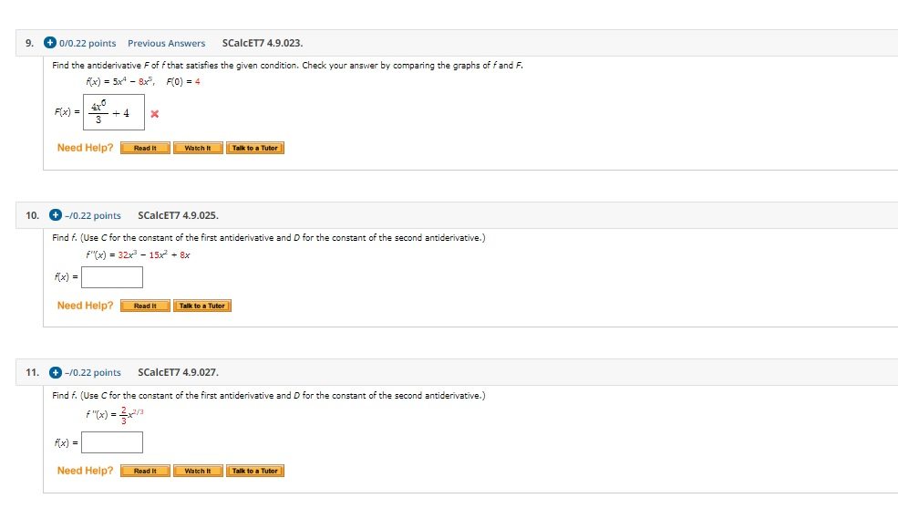 Solved 1 Find The Antiderivative F Of F That Satisfies The Chegg