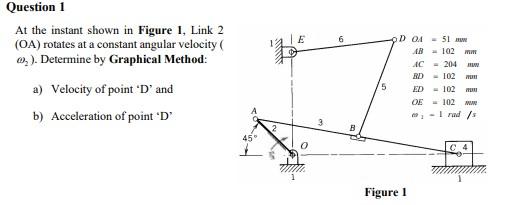 Solved 6 Question 1 At the instant shown in Figure 1, Link 2 | Chegg.com
