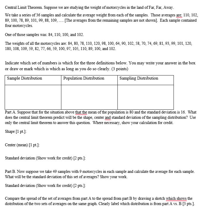 Solved Central Limit Theorem. Suppose we are studying the | Chegg.com