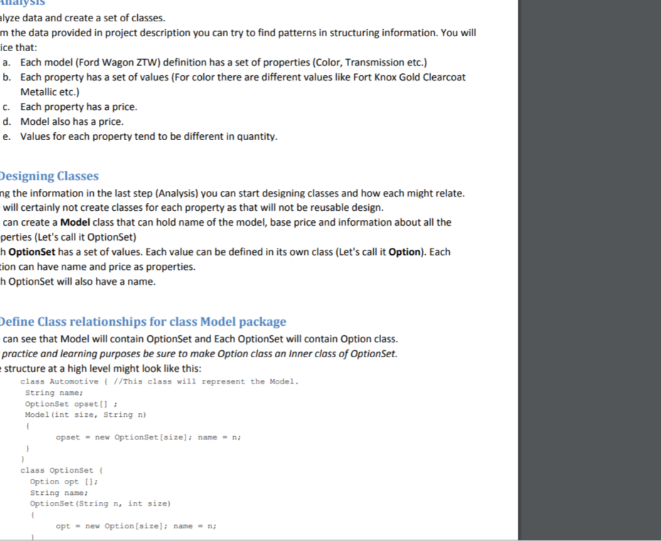 In JAVA! Design and code classes for these | Chegg.com