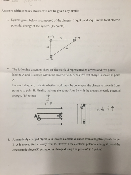 Solved System given below is composed of the charges, 10q, | Chegg.com