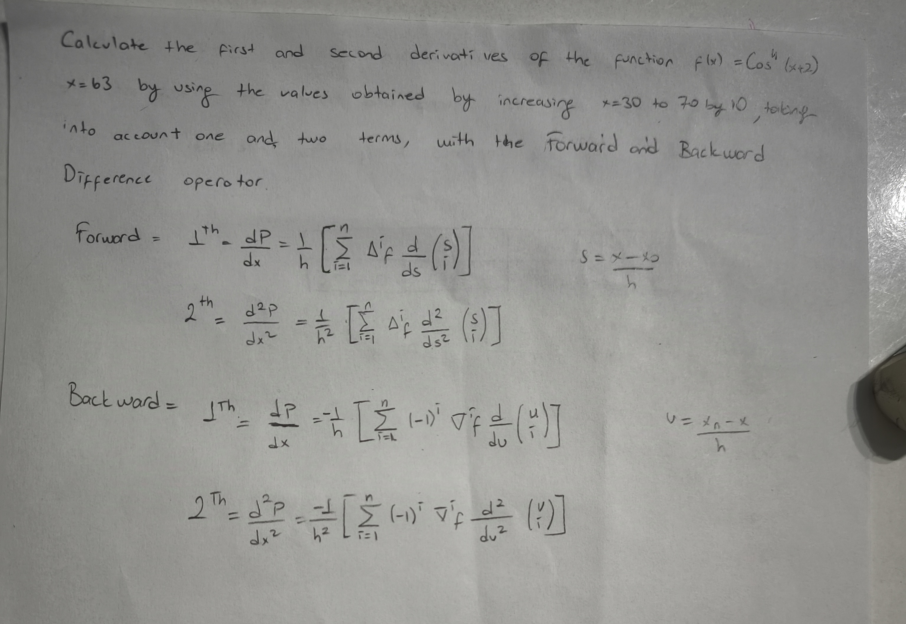Solved Calculate the first and second derivatives of ﻿the | Chegg.com