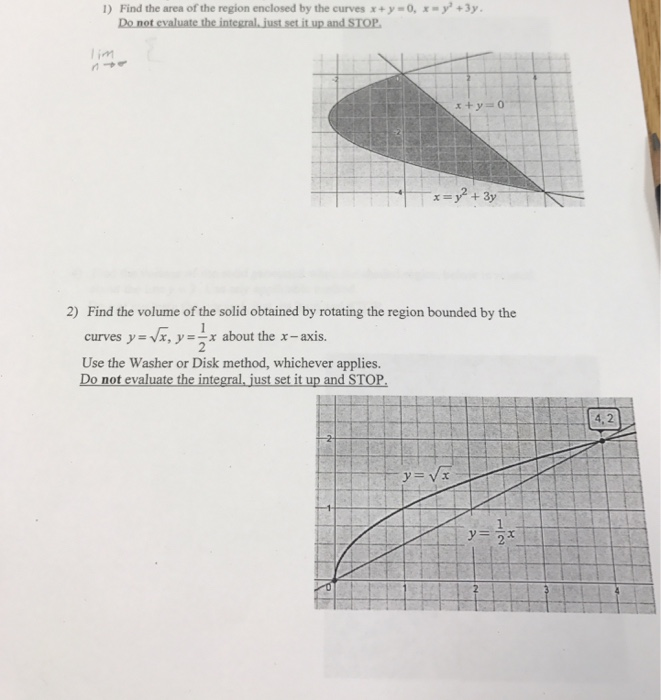 Solved 1) Find the area of the region enclosed by the curves | Chegg.com
