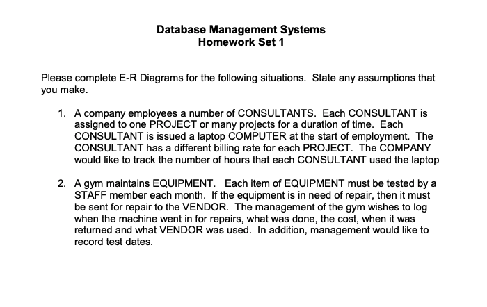 database systems homework solutions