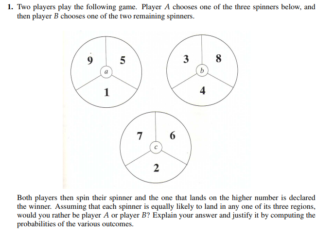 Solved 1. Two Players Play The Following Game. Player A | Chegg.com