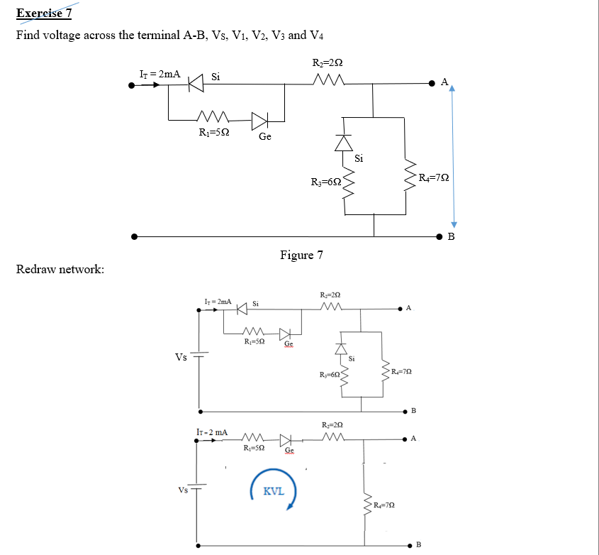 Solved Exercise 7 Find Voltage Across The Terminal A-B, Vs, | Chegg.com