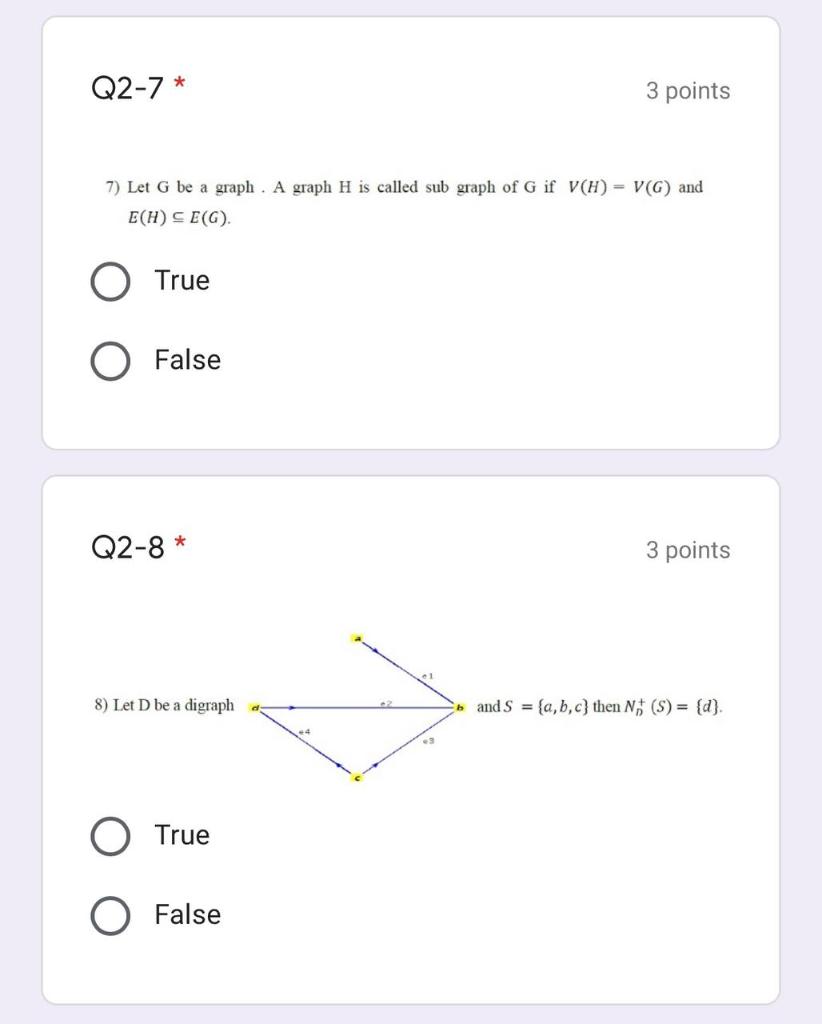 Q2 7 3 Points 7 Let G Be A Graph A Graph H Is Chegg Com