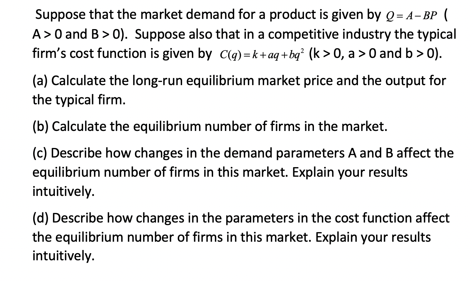 Solved Suppose that the market demand for a product is given | Chegg.com