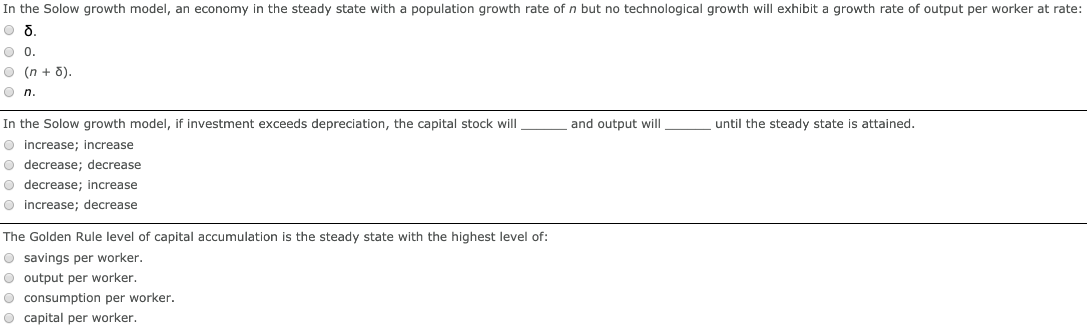 Solved In the Solow growth model, an economy in the steady | Chegg.com
