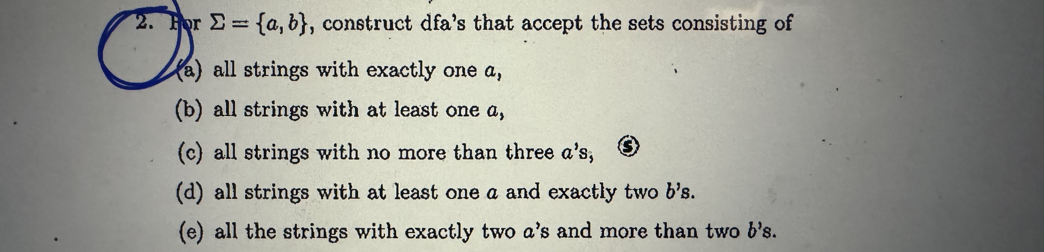 Solved Fpr Σ={a,b}, ﻿construct Dfa's That Accept The Sets | Chegg.com