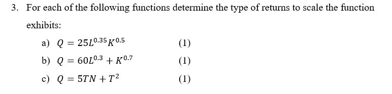 Solved 3 For Each Of The Following Functions Determine The