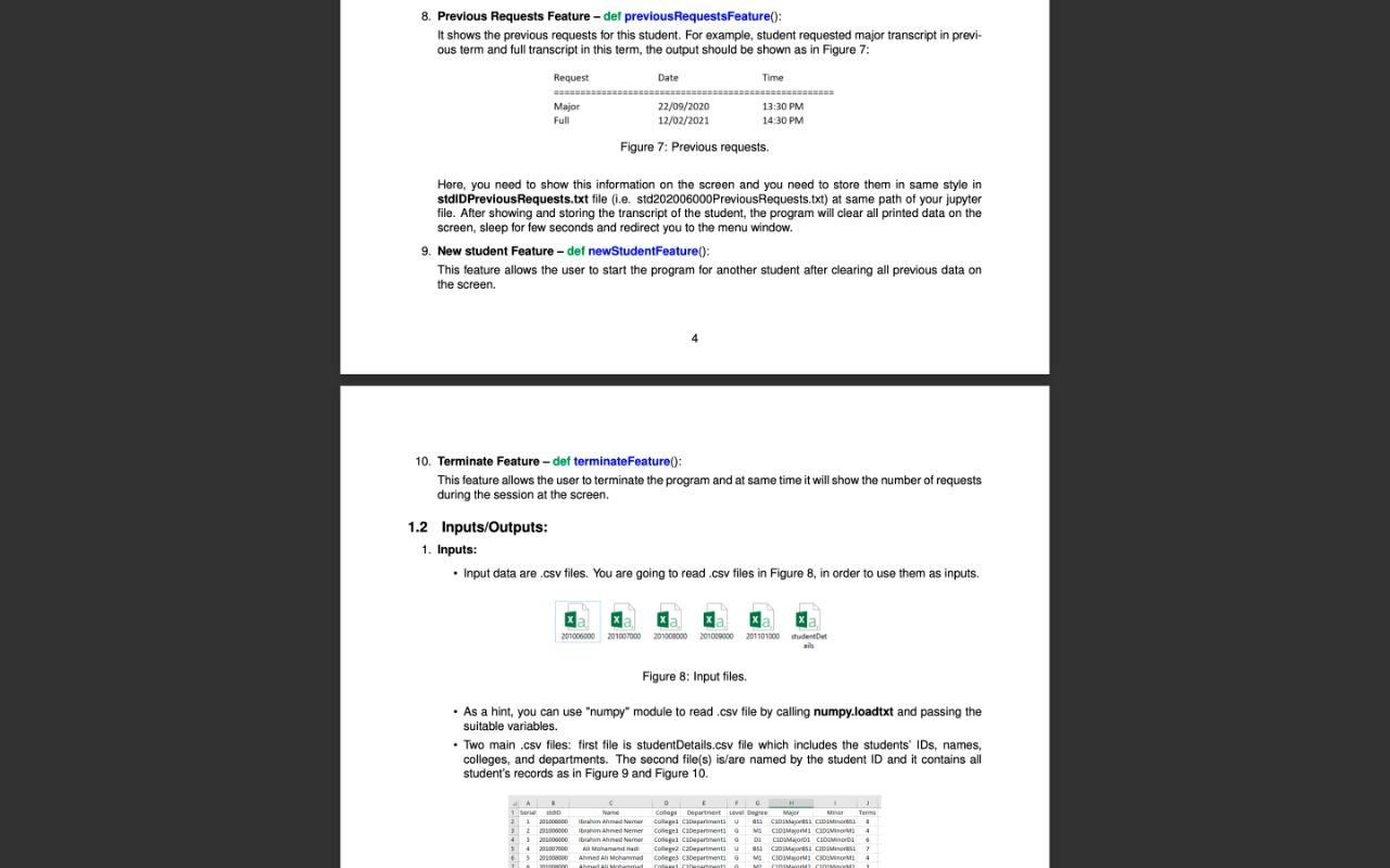 Develop a transcript for student ( I want the code | Chegg.com