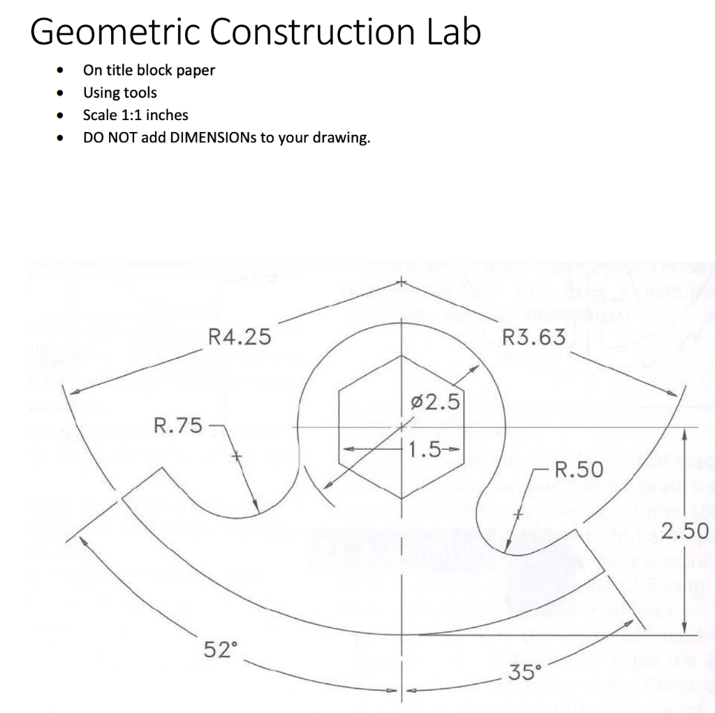 Solved Geometric Construction Lab On title block paper Using | Chegg.com