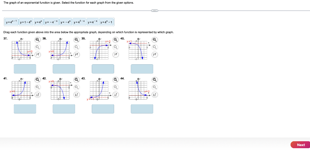 Solved The graph of an exponential function is given. Select | Chegg.com