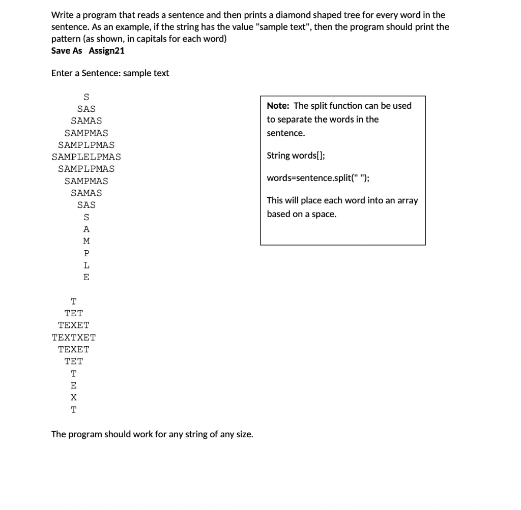 Solved Write a program that reads a sentence and then prints