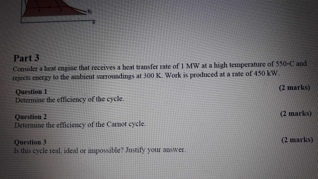 Solved Part 3 Consider a heat engine that receives a heat | Chegg.com