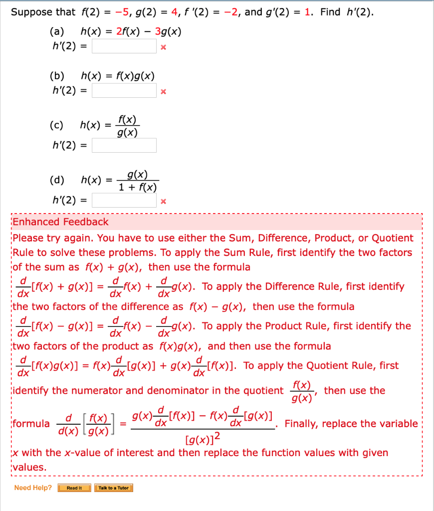 Solved Suppose That F 2 5 G 2 4 F 2 2 And Chegg Com