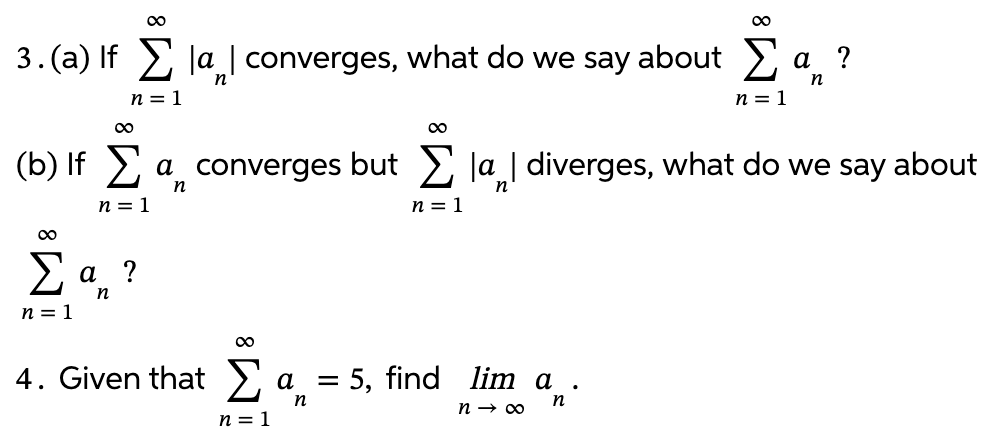 Convergence Test Examples Solved state the con vergence test you are using and verify | Chegg.com