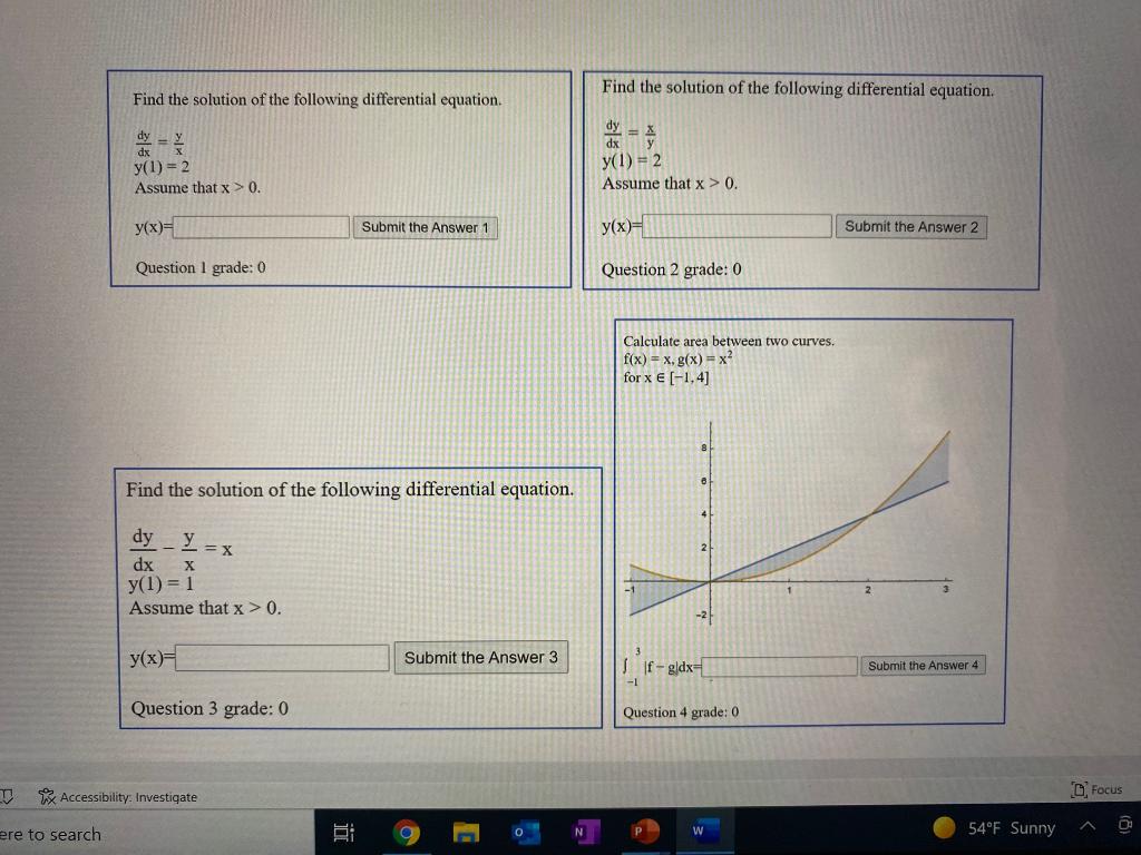 the solution of the following differential equation is