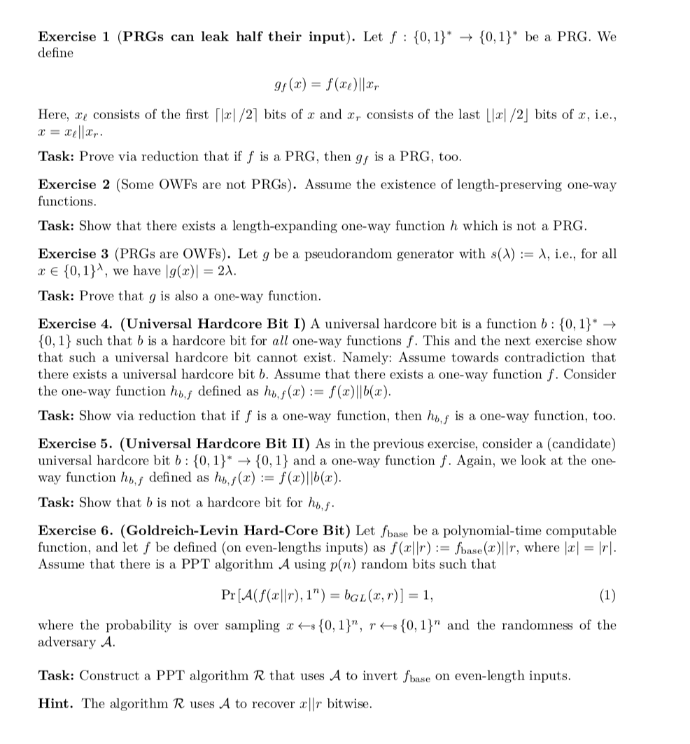 CS-E4340 Cryptography: Exercise Sheet 2 -One-Way | Chegg.com