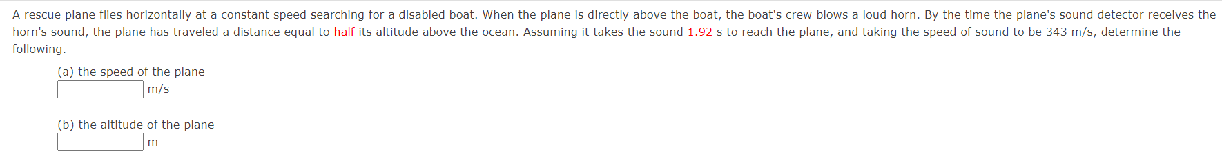 Solved A rescue plane flies horizontally at a constant speed | Chegg.com