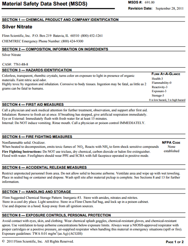 Solved Material Safety Data Sheet (MSDS) MSDS #: 691.00 | Chegg.com