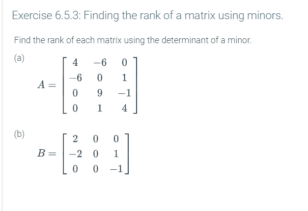 Minor matrix