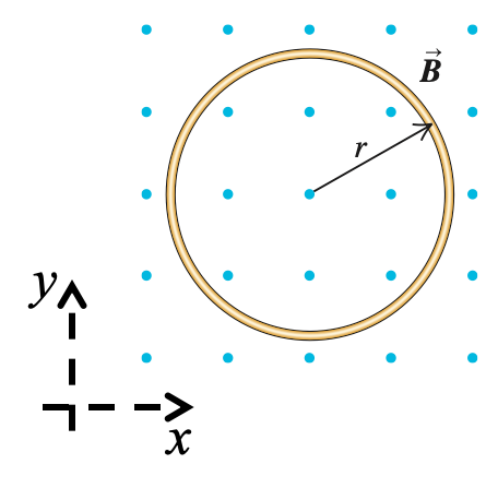 Solved A conducting circular loop, of radius r=0.060[m] and | Chegg.com