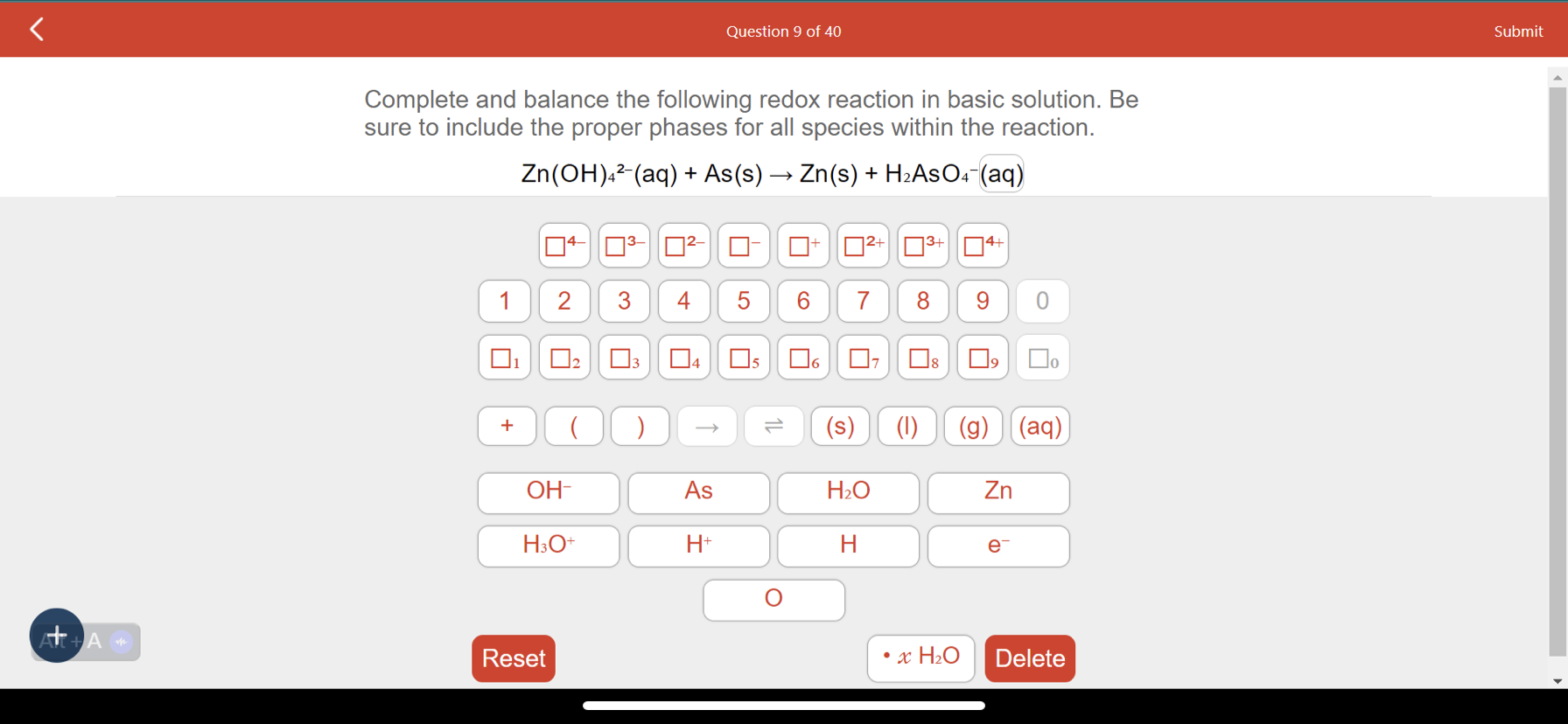 Solved Complete and balance the following redox reaction in | Chegg.com